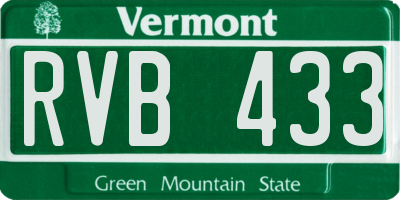 VT license plate RVB433