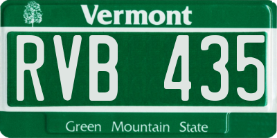 VT license plate RVB435