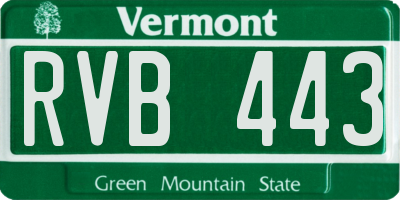 VT license plate RVB443