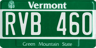VT license plate RVB460