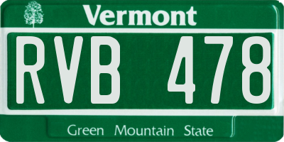 VT license plate RVB478