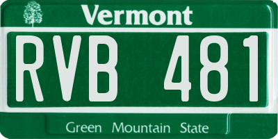 VT license plate RVB481