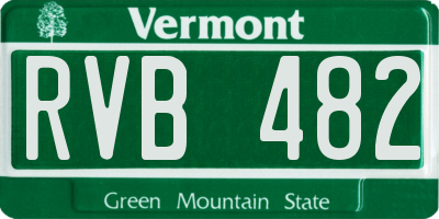 VT license plate RVB482