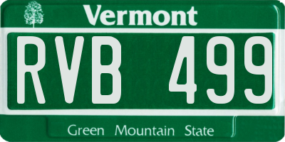 VT license plate RVB499