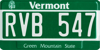 VT license plate RVB547