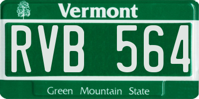 VT license plate RVB564