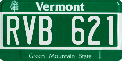 VT license plate RVB621