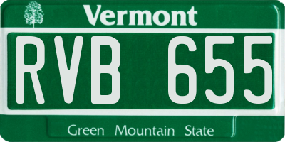 VT license plate RVB655