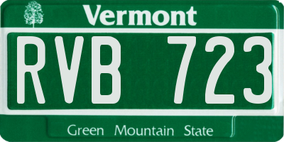 VT license plate RVB723