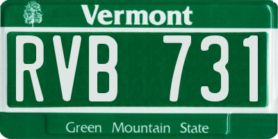 VT license plate RVB731