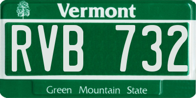 VT license plate RVB732