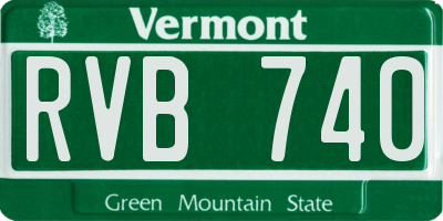 VT license plate RVB740