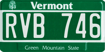 VT license plate RVB746