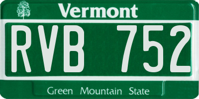 VT license plate RVB752