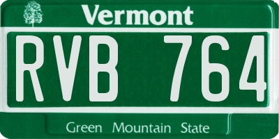 VT license plate RVB764