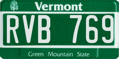 VT license plate RVB769