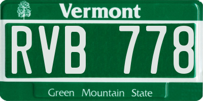 VT license plate RVB778