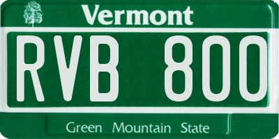 VT license plate RVB800