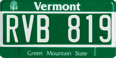 VT license plate RVB819