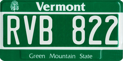 VT license plate RVB822