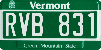 VT license plate RVB831