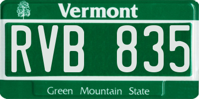 VT license plate RVB835