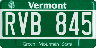VT license plate RVB845