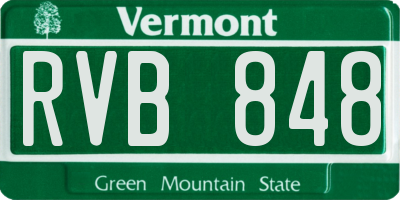 VT license plate RVB848