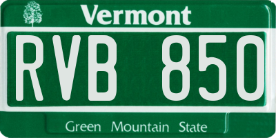 VT license plate RVB850