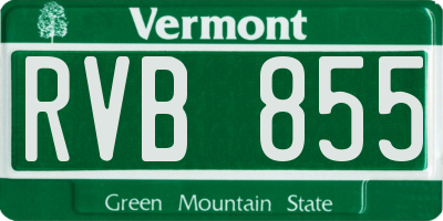 VT license plate RVB855