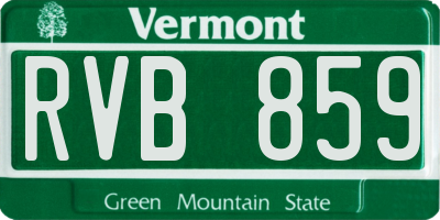 VT license plate RVB859