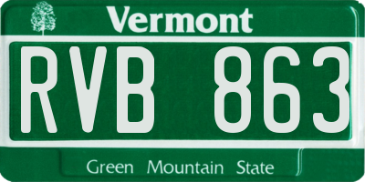 VT license plate RVB863