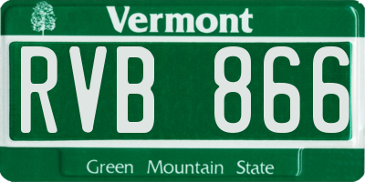 VT license plate RVB866