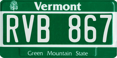 VT license plate RVB867