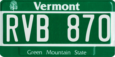 VT license plate RVB870