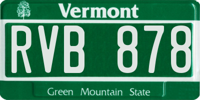 VT license plate RVB878