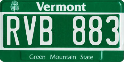 VT license plate RVB883