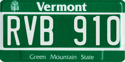 VT license plate RVB910