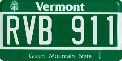VT license plate RVB911