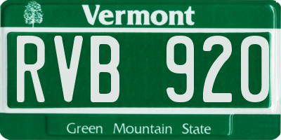 VT license plate RVB920