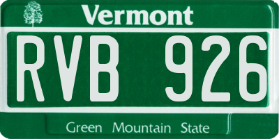 VT license plate RVB926