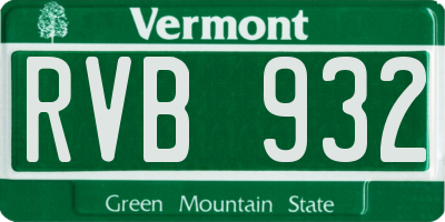 VT license plate RVB932