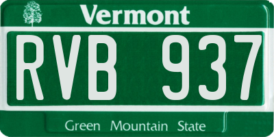 VT license plate RVB937