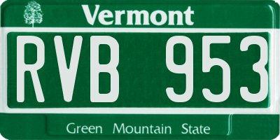 VT license plate RVB953