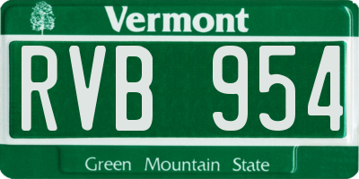 VT license plate RVB954