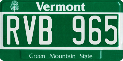 VT license plate RVB965