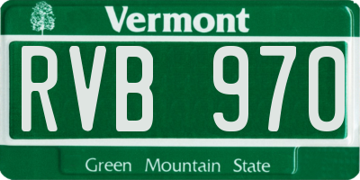 VT license plate RVB970