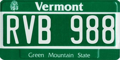 VT license plate RVB988