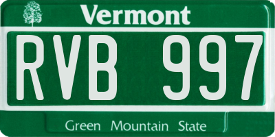 VT license plate RVB997