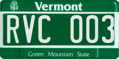 VT license plate RVC003